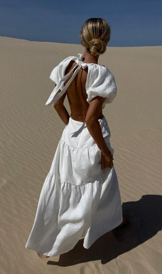 Vestido Blanco Sin espalda